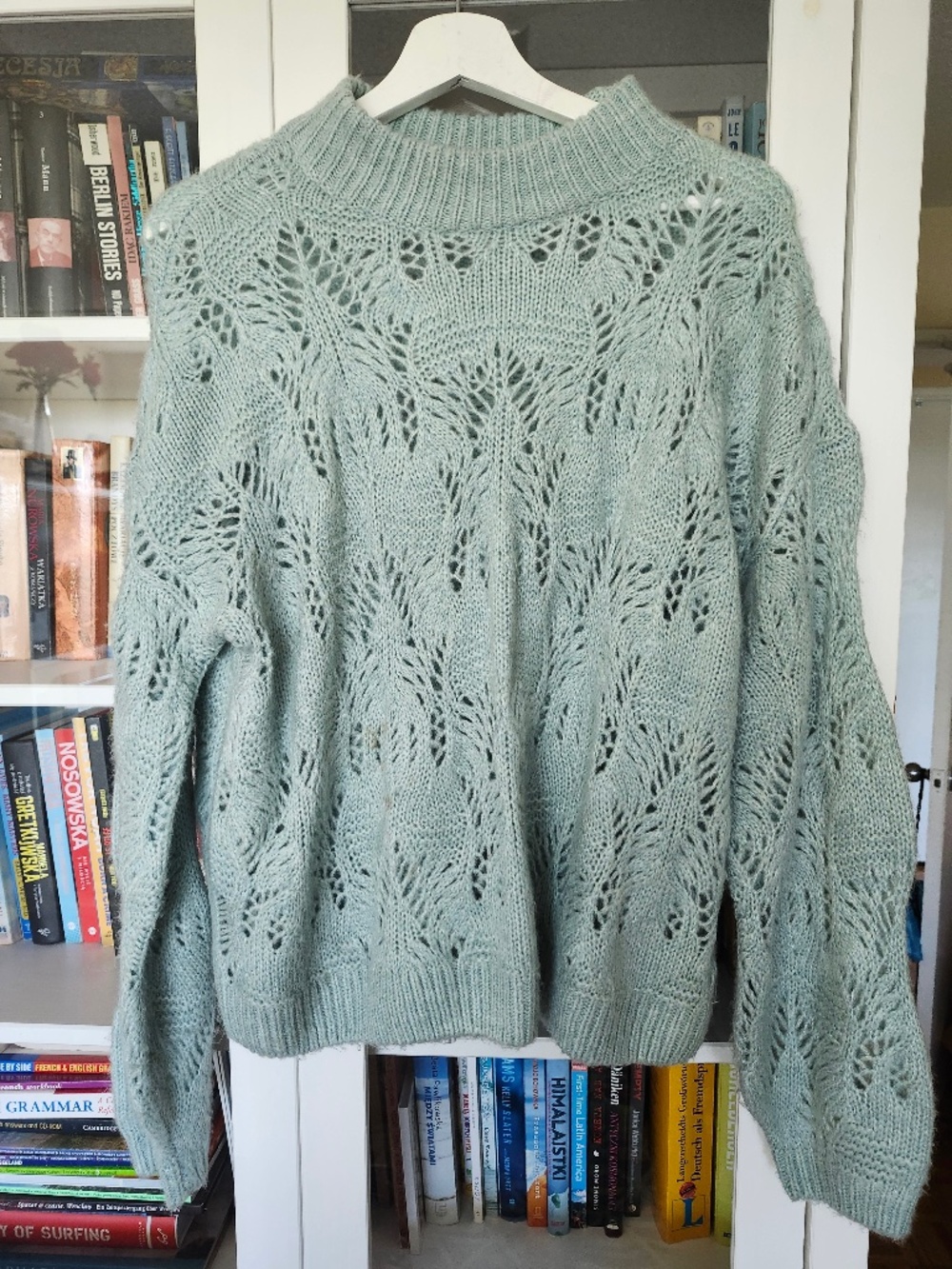 Women's pastel blue knit sweater - Small